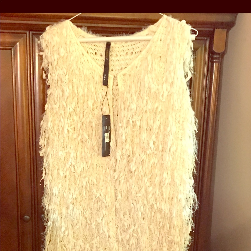 🆕 Reneec Long Fuzzy Knit Sweater Vest-S/M - Picture 4 of 7